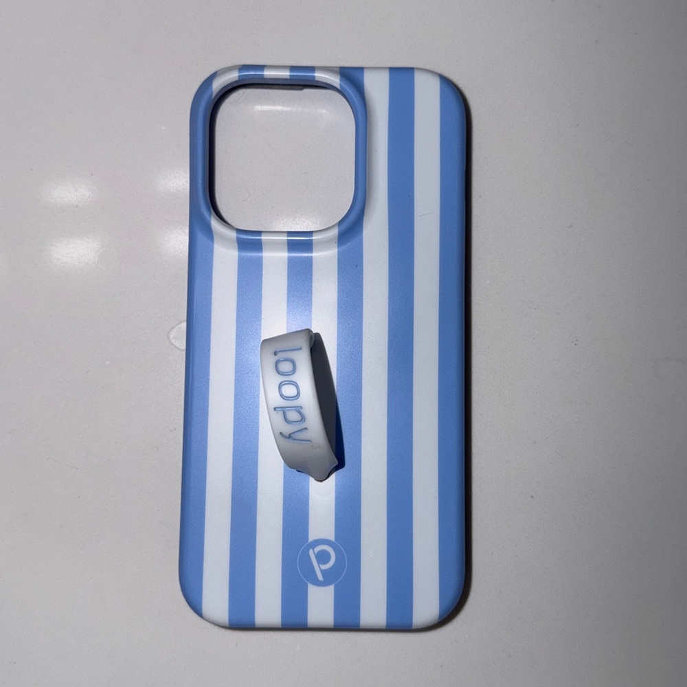 Loopy Case Sky Blue and White Striped Phone Cover